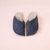 Navy blue and cream white slippers