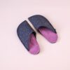 Navy blue and orchid purple slippers