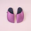 Orchid purple and navy blue slippers