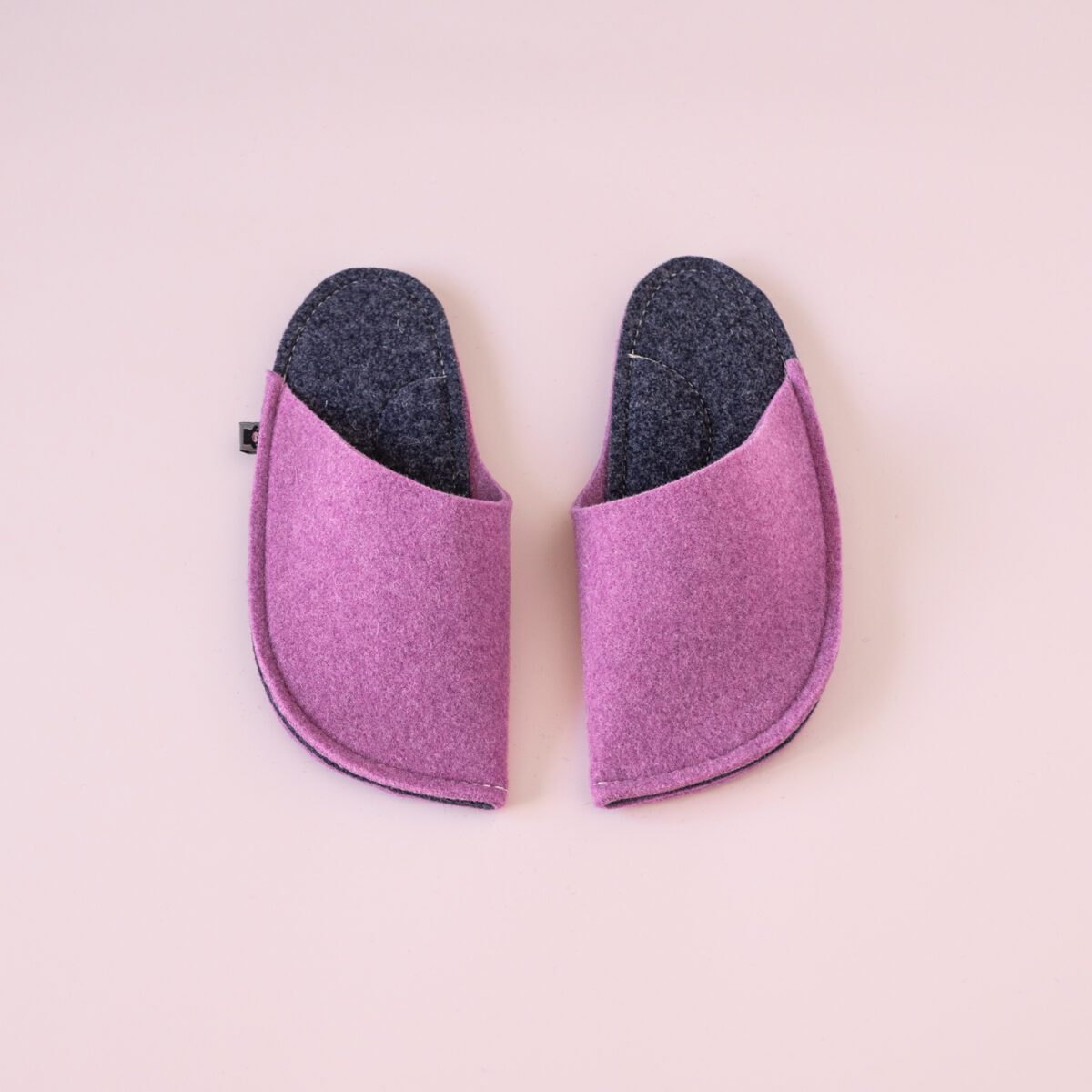 Orchid purple and navy blue slippers