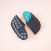 Navy blue and turquoise blue slippers