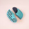 Turquoise blue and navy blue slippers