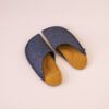 Navy blue and curcuma yellow slippers