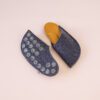 Navy blue and curcuma yellow slippers