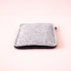 Kindle case made of navy blue and light gray wool felt