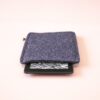 Kindle case made of navy blue and light gray wool felt