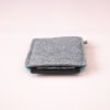 Kindle case made of turquoise blue and dark gray wool felt