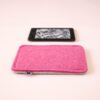 Kindle Paperwhite case made of hibiscus pink and light gray wool felt