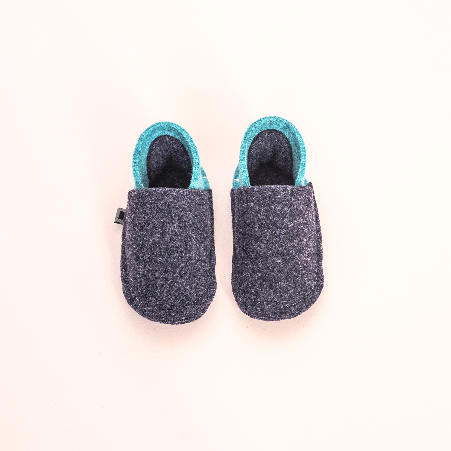 Navy blue and turquoise blue slippers for toddlers