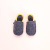 Navy blue and peach yellow slippers for toddlers