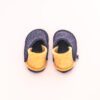 Navy blue and peach yellow slippers for toddlers