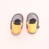 Dark gray and peach yellow slippers for toddlers