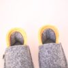 Dark gray and peach yellow slippers for toddlers