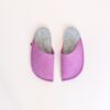 Orchid purple and light gray house slippers