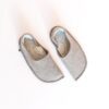 Grayish brown and cream white house slippers with closed back