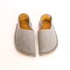 Grayish brown and curcuma yellow house slippers with closed back